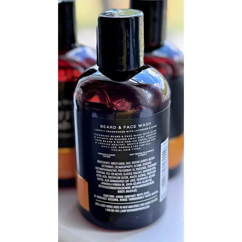 Bath & Body Works 4 oz Men’s Grooming Beard & Face Wash with Aloe Vitamin B5 x3